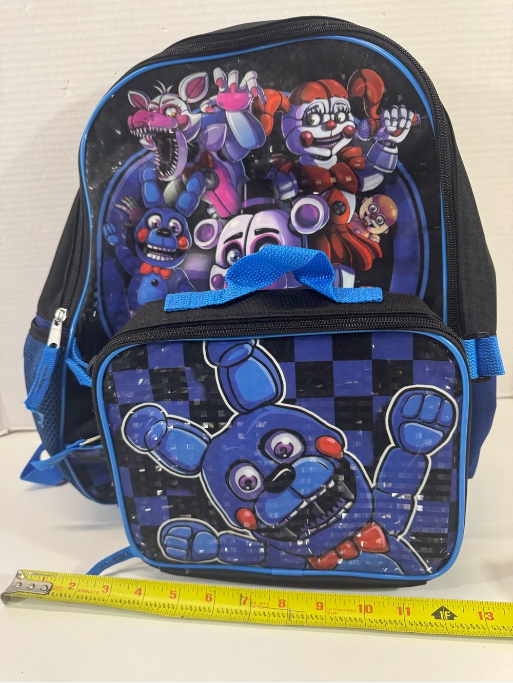 Five Nights at Freddy's Blue Character Kids Backpack with matching lunchbox - Picture 7 of 7